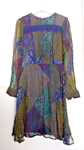 Robe zippé viscose patchwork - robe,